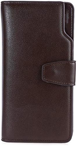 Wenquan,Three-folded Male Long Wallet Leather Multifunctional Credit Card Purse