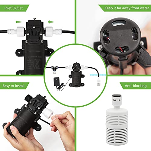 REDTRON Misting Cooling System with Pump, Patio Misting System with 10