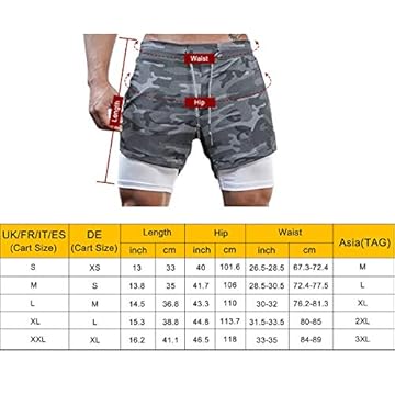Superora Mens Running Gym 2 in 1 Sports Shorts Breathable Outdoor Workout Training Shorts with 