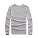 CYZ Men's Thermal Long Sleeve Crew Top-Grey-M