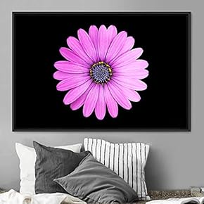 signwin Framed Canvas Wall Art Pink Daisy Bohemian...
