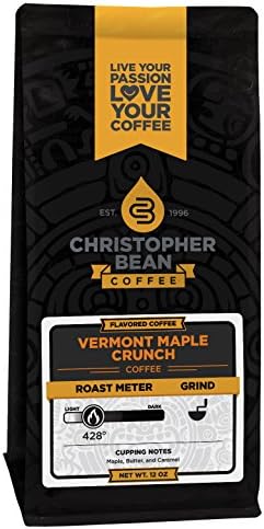 Christopher Bean Coffee Flavored Ground Coffee, Vermont Maple Crunch, 12 Ounce