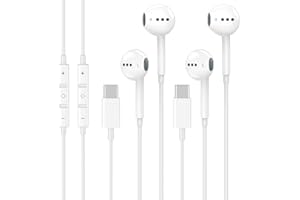 UCACA 2 Pack USB C Headphones for iPhone 17 16 15, Type C Earphones with Microphone & Remote Control Noise Cancelling Wired Earbuds USB C for iPhone 17 16 15 Pro Max, iPad Pro, Galaxy S25 S24 Ultra, Pixel 9