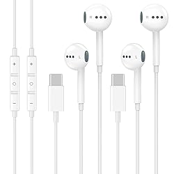 2 Pack USB C Headphones for iPhone 17 16 15, Type C