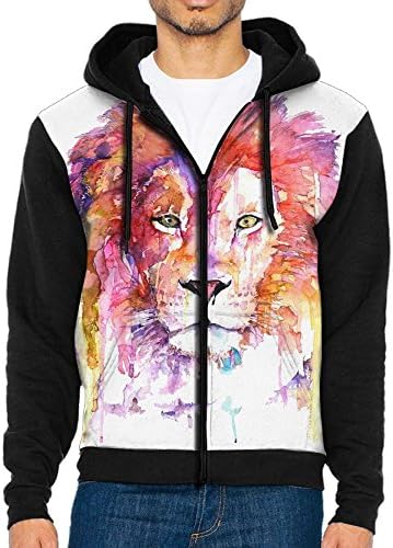 FNLIU Digital Print Sweater Colored Lion Sweater For Men