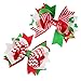 BESTOYARD 2PCS Christmas Hair Bows Grosgrain Ribbon Bowknot Hair Clip for Children Baby Girls Holiday Hair Accessories