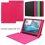 Asng Lenovo Yoga Tab 3 8 Case - Slim Folding Stand Cover Smart Case for 2015 Lenovo Yoga Tab3 8-Inch Tablet (Rose red)