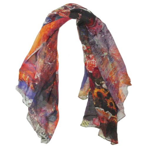 Wrapables 100% Mulberry Silk Square Scarf, Impressionism