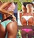 2017 NEW Womens Swimwear Sexy Sweet Heart Brazilian Bikini Bottom Hipster Swimsuit Beachwear Swimwear, Black, Medium