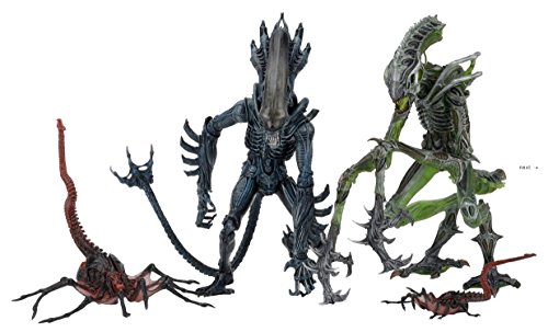 NECA Aliens Series 10: Gorilla Alien, Queen Facehugger and Mantis Alien Figure Assortment Set of 3