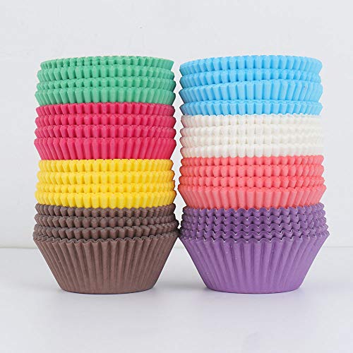 SUBANG 800 Pieces Tulip Cupcake Liner Baking Cups Muffin Tins Treat Cups Paper Cupcake Liners for Weddings,Birthdays,Baby Showers,8 Colors - Thumbnail 2