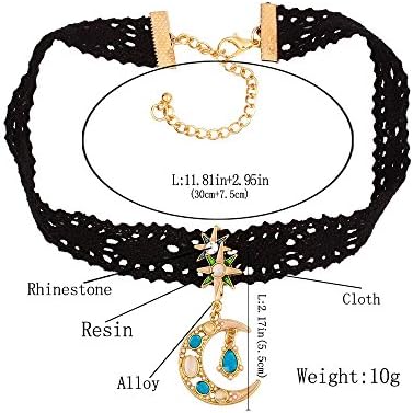 Retro Moon Goddess Girls Lace Flower Steampunk Bib Choker Necklace Pendant Noble