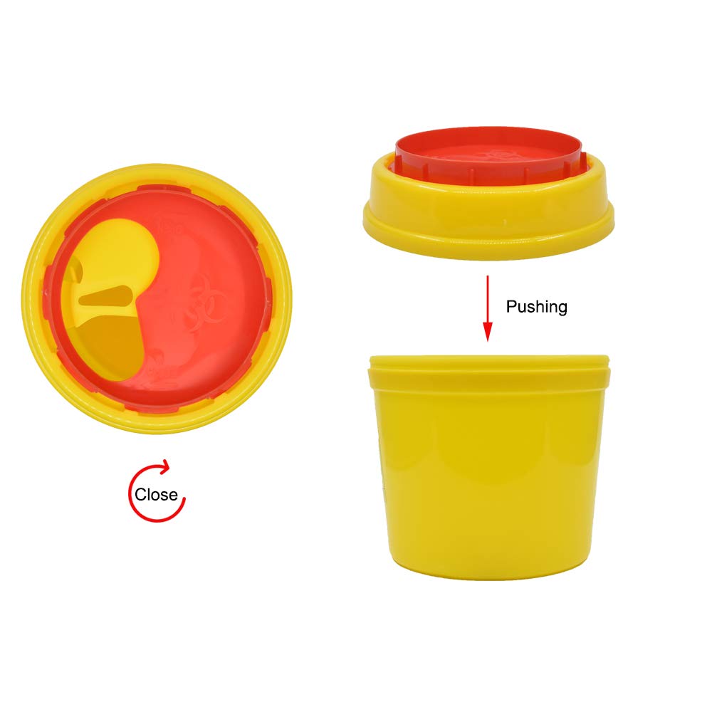 4-Pack Sharps Container（1/2 Quart）,Sharps Needle Disposal Containers,Biohazard Containers Sharps Box Small Sharps Container Needle Disposal Box: Industrial & Scientific