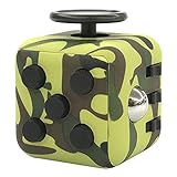 Starsprairie Upgrade Fidget Cube 2th Cool Office Desktop Stress Relief Toys Anxiety Attention Toy Decompresion Dice for Adults,Children,Autism,adhd,and Fidgeters (Green Camo)