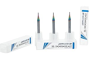 JIANXING 1mm R0.5 DLC Coated 2-Flute Carbide Ball Nose End Mill, Ideal for Aluminum, Copper Alloys, and Plastic Machining – High Precision & Wear-Resistant Cutting Tool (3 Pack)