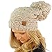 Oversized Super Big Slouchy Pom Pom Warm Chunky Stretchy Knit Beanie Hat Oatmeal