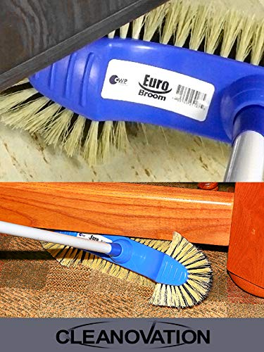 Euro Café Broom - European-Style Sweeper for Hardwood Floors, Linoleum and Vinyl, Ideal for Home, Kitchen, and Office
