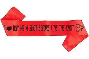 Brosash "Buy Me a Shot Before I Tie The Knot Red Bachelor Bachelorette Party Sash Black Lettering Bride Gifts Bridal Shower F