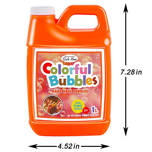 Lulu Home Concentrated Bubble Solution, 1 L/ 33.8 OZ Refill for Bubble Machines, Giant Wands, and Blowers - Up to 2.5 Gallons for Kids' Birthday Parties