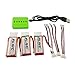 sea jump 3PCS 450mAh Battery and 1to3 Charger for UDI U818A WiFi FPV U845 U919 U919A U945A RC Quadcopter Drone Spare Parts (3 Batteries + Charger)