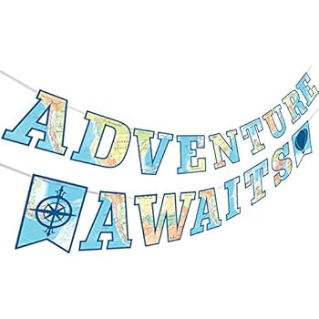 Amazon com Adventure Awaits Bon Voyage Banner Travel 