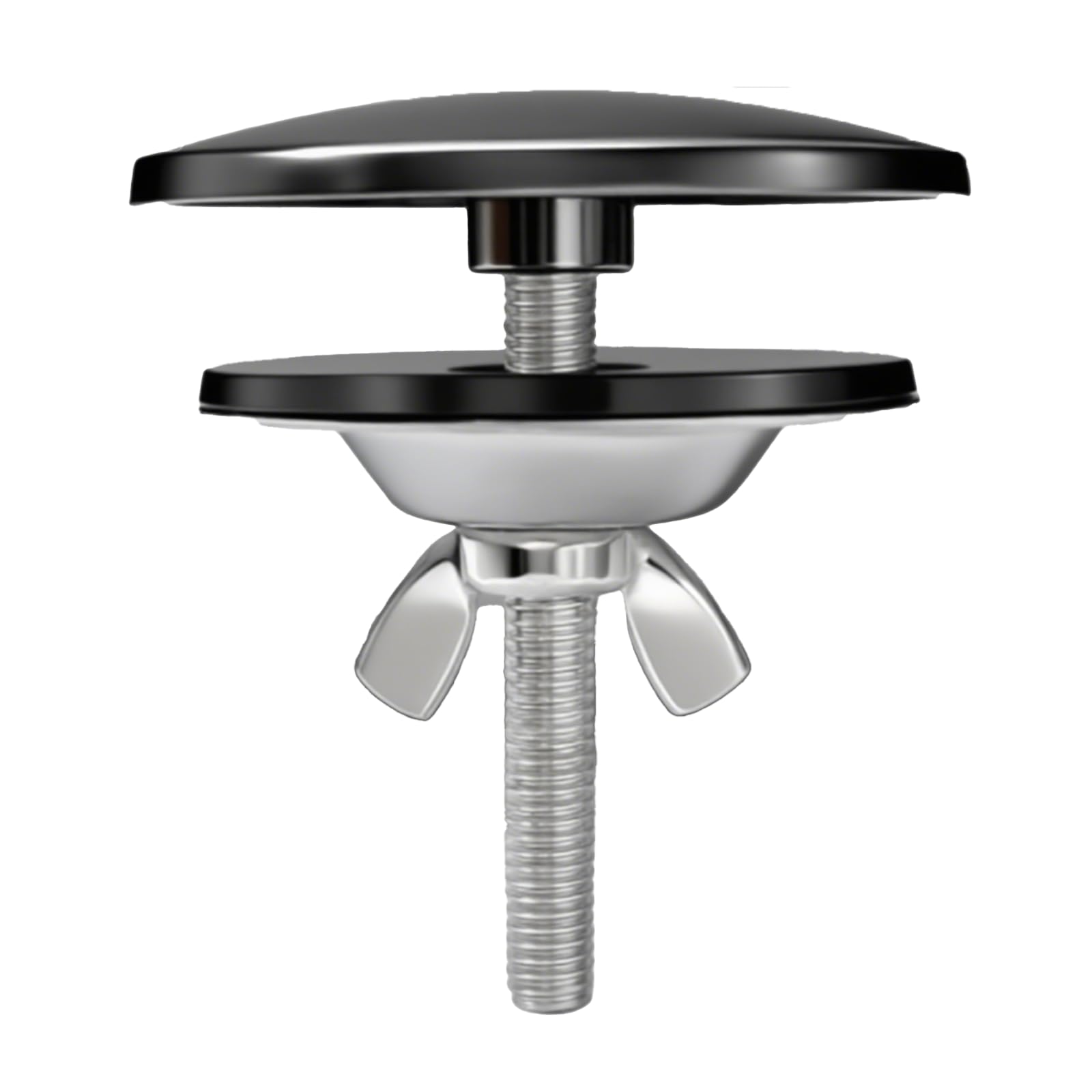 LiXiongBao Stainless Steel Kitchen Sink Hole Cover 2 Inch Faucet Hole Cover Matte Black