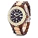 BEWELL W023A Natural Wooden Watches for Men with Calendar Quartz Lightweight Wrist Watch
