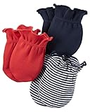 Carters Unisex Baby Mittens (Baby) - Red/Navy/Stripe- 0-3M
