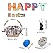 Kids Easter Toys Kits - Wood Chip Easter Basket with Liners , Wood DIY Easter Egg , Easter Chocolate Case, Easter Rabbits Hanging Ornament, Artificial Grass & Gift Package Bag Included - 10 Pieces