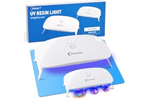 OSBANG 2 Pack UV Light for Resin, Large Size Foldable UV Resin Lamp and Mini Portable Light, Fast Curing and Light Weight UV Lamp, Resin Kits for Jewelry Making, DIY Craft