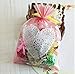 Yunko 100 Pcs Lace Heart DIY Soap Cookies Candy Bakery Cello OPP Packing Bags With 100 Twist Ties