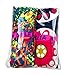 Syleia Girls' Flower & Color Splash Print Leggings, Full-Length High Waist, Pack of 2 (Large)