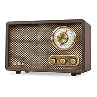 Victrola Retro Wood Bluetooth FM/AM Radio with Rotary Dial, Espresso