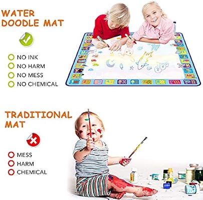 Apsung Large Aqua Doodle Mat 100 X 100 Cm Extra Large Water Drawing Doodling Mat Coloring Mat Educational Toys Gifts For Kids Toddlers Boys Girls Age 3 4 5 6 7 8 Year