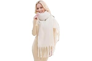 Wendyfull Winter Scarf for Women Big Chunky Scarf Solid Warm Soft Oversized Thick Blanket Scarves Shawl Cashmere Feel