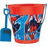 Amscan Boys Ultimate Spider-Man Birthday Party Pail with Shovel Favour (Pack Of 2), Blue/Red, 7 1/4