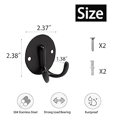 Vanloory Bath Towel Hooks, 5 Pack Double Strong