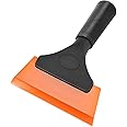 Small Squeegee, Window Tint Rubber Water Blade, Shower Scraper with Anti-Slip Handle, Auto Cleaning Tool Accessories, Mini Water Wiper for Window, Windshield, Glass Door, Bathroom (Orange)