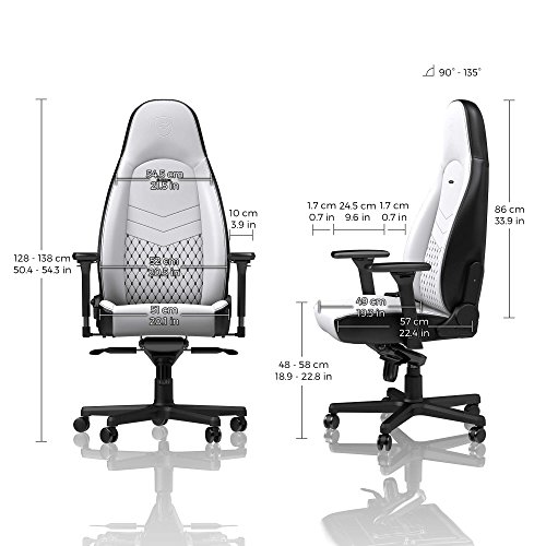 noblechairs-Icon-Sedia-da-Gaming-Sedia-da-Ufficio-Sedia-da-scrivania-Ecopelle-PU-Ergonomico-Imbottitura-Schiuma-Fredda-150-kg-Sedile-da-Corsa-Design-BiancoNero