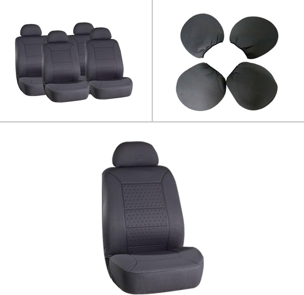 SCITOO Universal Gray Car Seat Cover W/Headrest 8Pcs