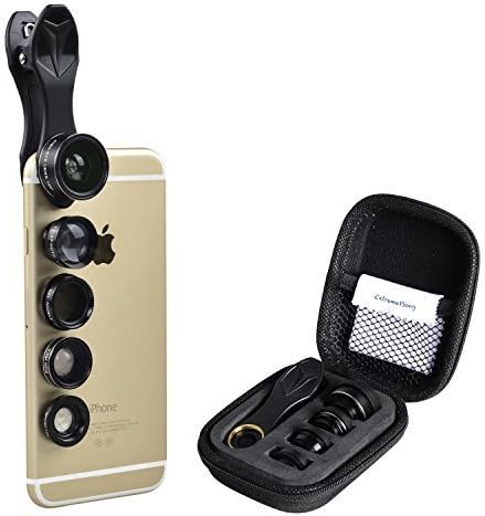 Cell Phone Camera Lens Kit Apexel 5 in 1: Wide Angle+ Macro+Fisheye+Telephoto+CPL for iPhone Camera Lens, Samsung Camera Lens, and most Smartphone Camera Lens.