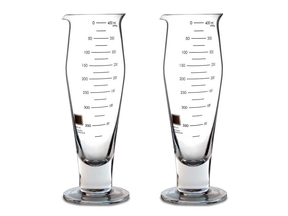 Periodic Tableware Laboratory Beaker Pilsner Glasses (Set of 2)