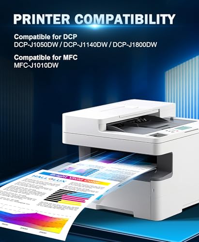 HALLOLUX LC421XL Ink Cartridges, for Brother LC421 XL LC-421 for Brother DCP-J1050DW, DCP-J1140DW, MFC-J1010DW (Black, Cyan, Magenta, Yellow, Pack of 4)