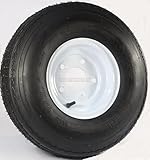 eCustomRim Trailer Tire On Rim 5.70-8 570-8 5.70 X 8 8 in. LRB 5 Lug Hole Bolt White Wheel