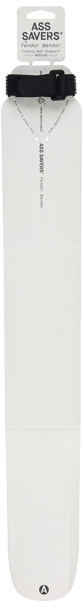 ASS SAVERS Unisex Adult Fendor Bendor Regular Folding Rear Mudguard - White, N/A