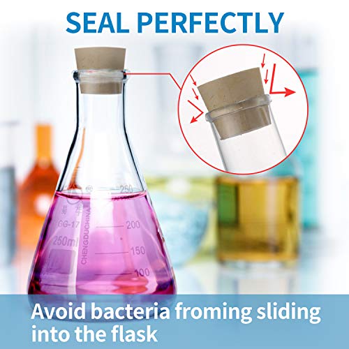 Young4us Glass Erlenmeyer Flask Set, (250 ml, 150 ml & 50 ml) Graduated