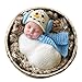 Coberllus Christmas Newborn Baby Photo Prop Boy Girl Photo Shoot Outfits Crochet Knit Costume Unisex Cute Infant Snowman hat Scarf (Light Blue), 0-3 Months