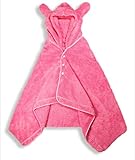 Kal Microfiber Hooded Baby Wrap Pie Wrap Bathroom Drying Robes with 3m Scotchgard Proctection, Pink