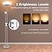 Finether 18W LED Floor Lamps Adjustable Table Lamp Dimmable Torchiere Lamp with 3W 360-degree Task Lamp Reading Light, Silver