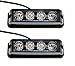 Strobelight Bar 4 LED with Super Bright Emergency Beacon Flash Caution Strobe Light Bar with 17 Different Flashing (2PCS) (White&Yellow)